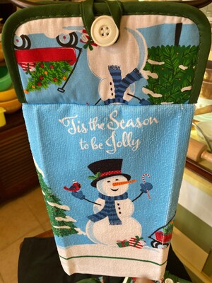 Snowman Hanging Dish Towel - image1